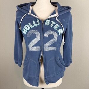 Hollister y2k  double Zipper Spellout Hoodie